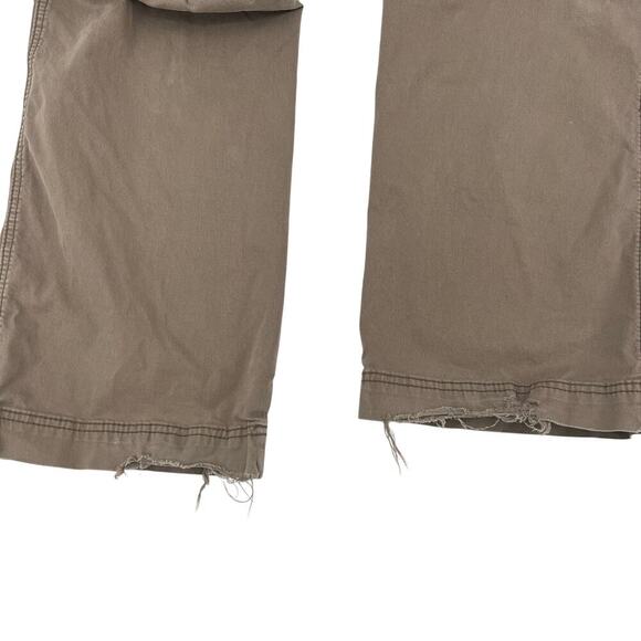 Anthropologie Y2K Green Cargo Pants Size 14 Grunge Indie Distressed - Picture 9 of 9